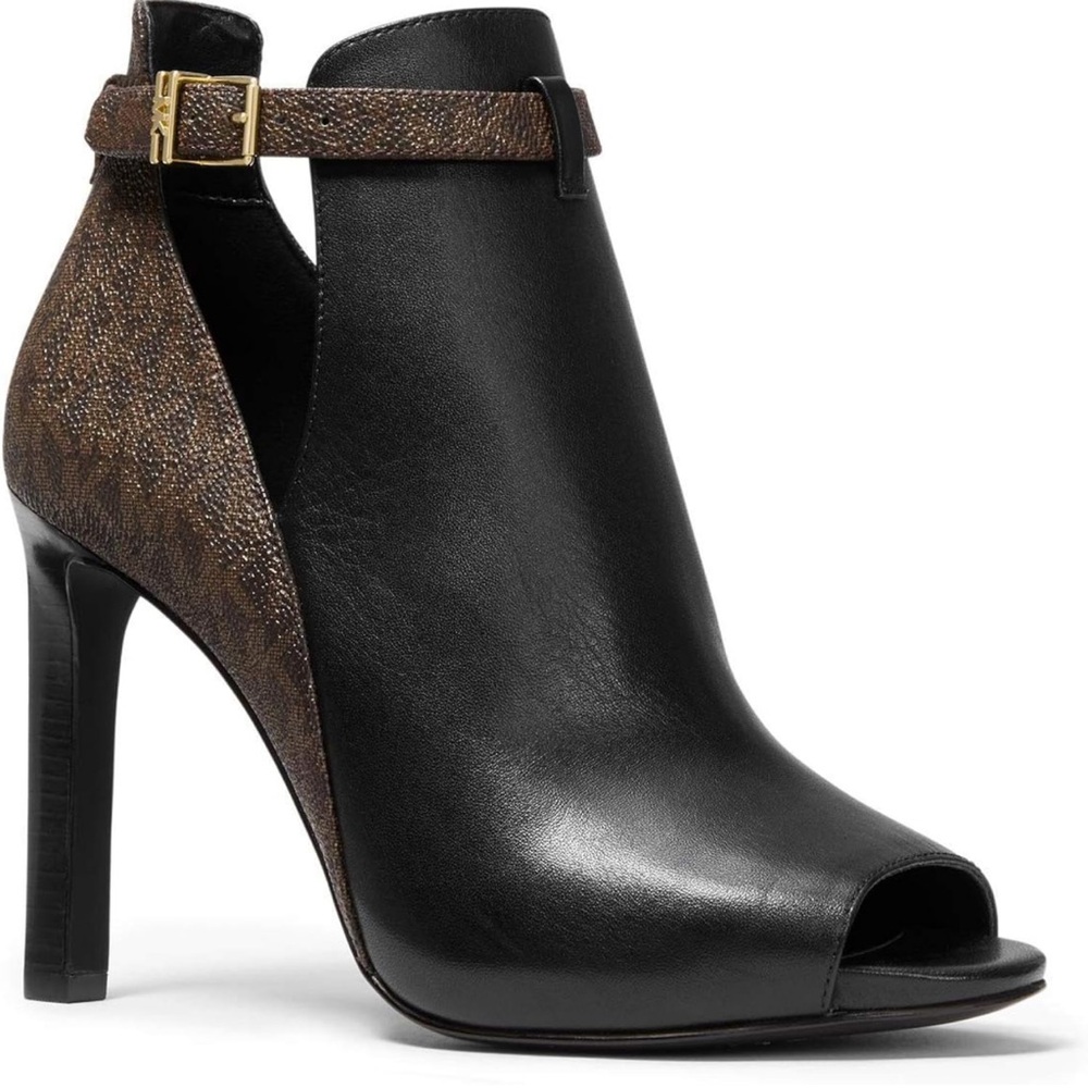 Michael kors logo open toe heels